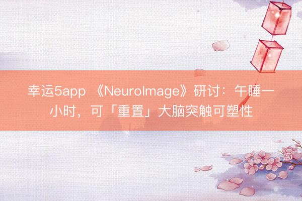 幸运5app 《NeuroImage》研讨:午睡一小时,可「重置」大脑突触可塑性