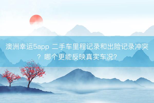 澳洲幸运5app 二手车里程记录和出险记录冲突？哪个更能反映真实车况？