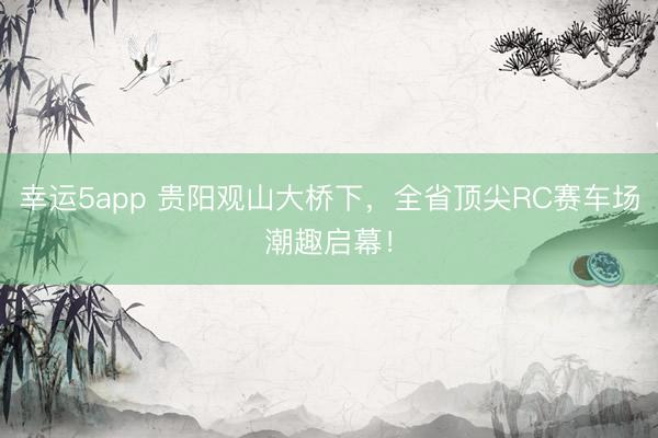 幸运5app 贵阳观山大桥下，全省顶尖RC赛车场潮趣启幕！
