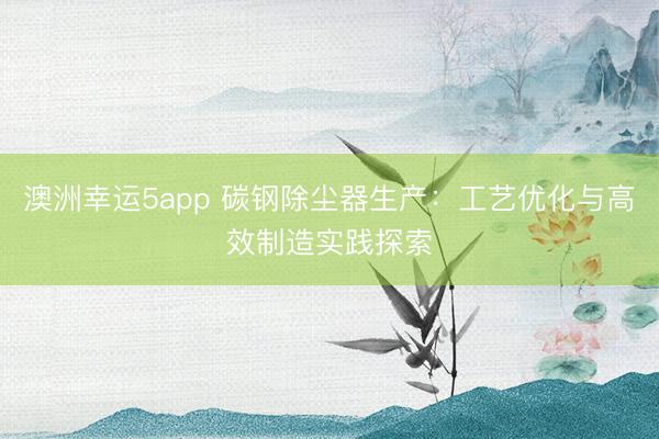 澳洲幸运5app 碳钢除尘器生产:工艺优化与高效制造实践探索