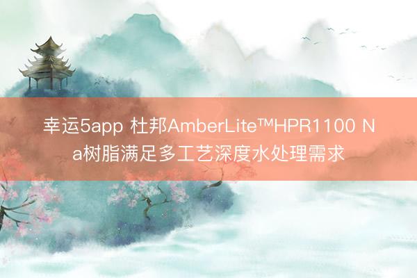 幸运5app 杜邦AmberLite™HPR1100 Na树脂满足多工艺深度水处理需求
