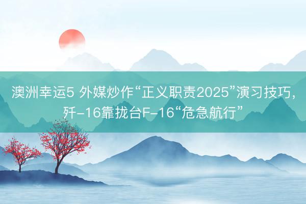 澳洲幸运5 外媒炒作“正义职责2025”演习技巧，歼-16靠拢台F-16“危急航行”