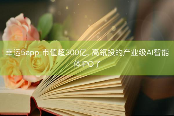 幸运5app 市值超300亿， 高瓴投的产业级AI智能体IPO了