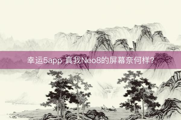 幸运5app 真我Neo8的屏幕奈何样?