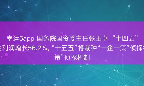 幸运5app 国务院国资委主任张玉卓: “十四五”央企利润增长56.2%， “十五五”将栽种“一企一策”侦探机制