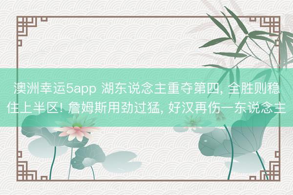澳洲幸运5app 湖东说念主重夺第四, 全胜则稳住上半区! 詹姆斯用劲过猛, 好汉再伤一东说念主