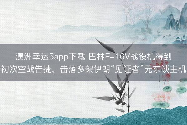 澳洲幸运5app下载 巴林F-16V战役机得到初次空战告捷,击落多架伊朗“见证者”无东谈主机