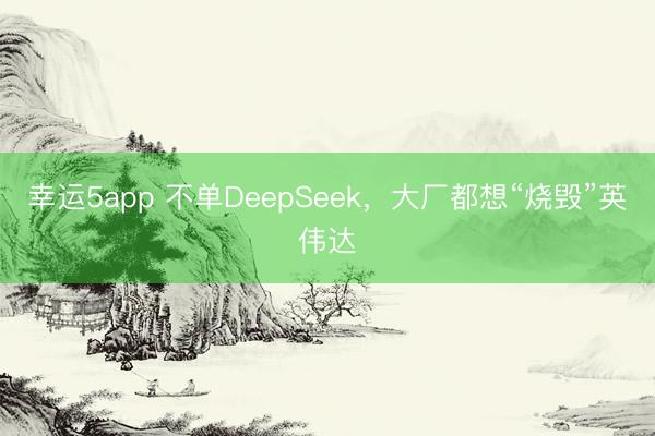 幸运5app 不单DeepSeek，大厂都想“烧毁”英伟达