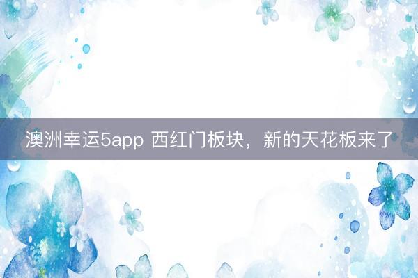 澳洲幸运5app 西红门板块，新的天花板来了